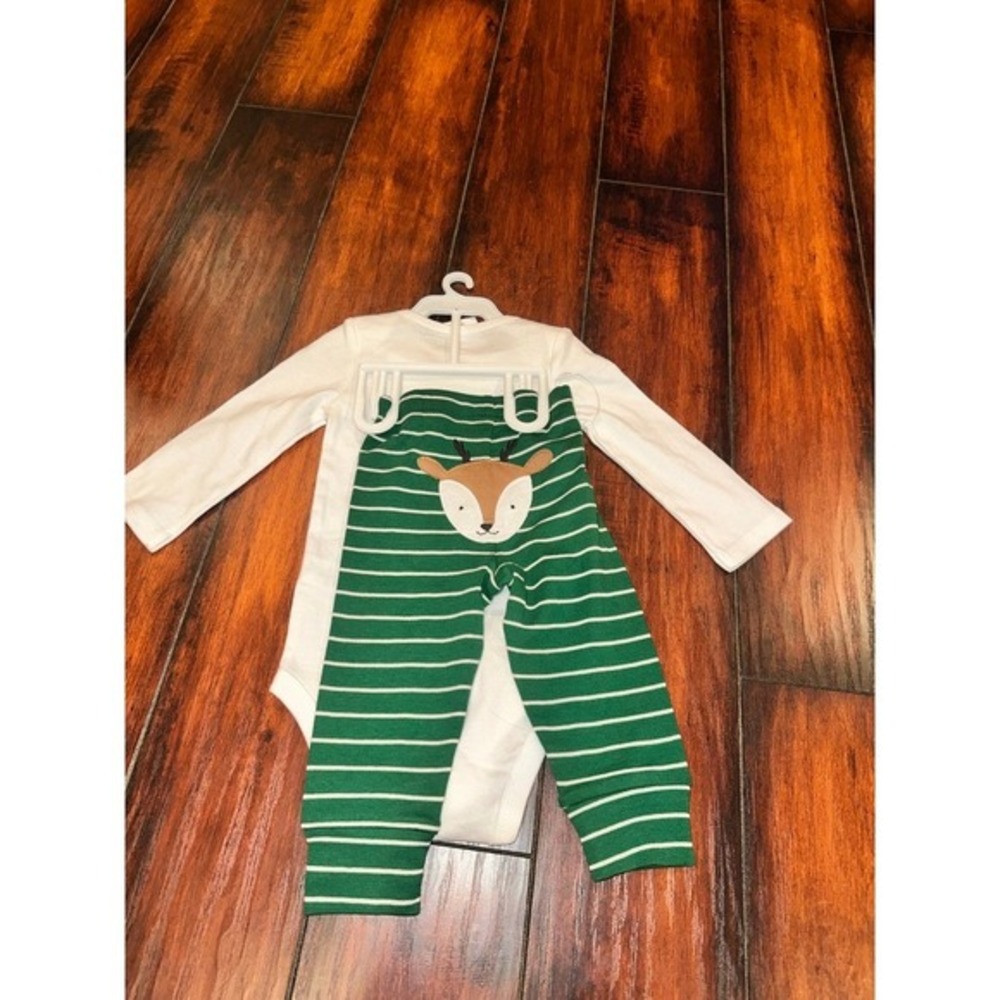 New Carter's 9 Months‎ Christmas Reindeer 2pc Bodysuit Pant Set Just One You NWT